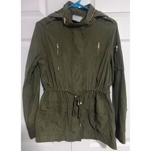Trendy‎ Army Vibes Lightweight Hooded Jacket By Iris Basic & Contemporary Size S